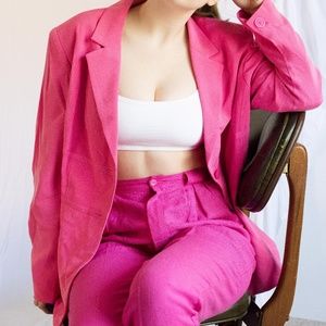 Vintage 100% Silk Pink Blazer